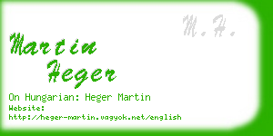 martin heger business card